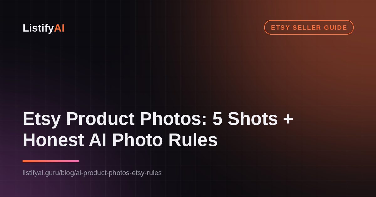 Etsy Product Photos: The 5 Shots Every Listing Needs, and the Honest Rules for AI Photos