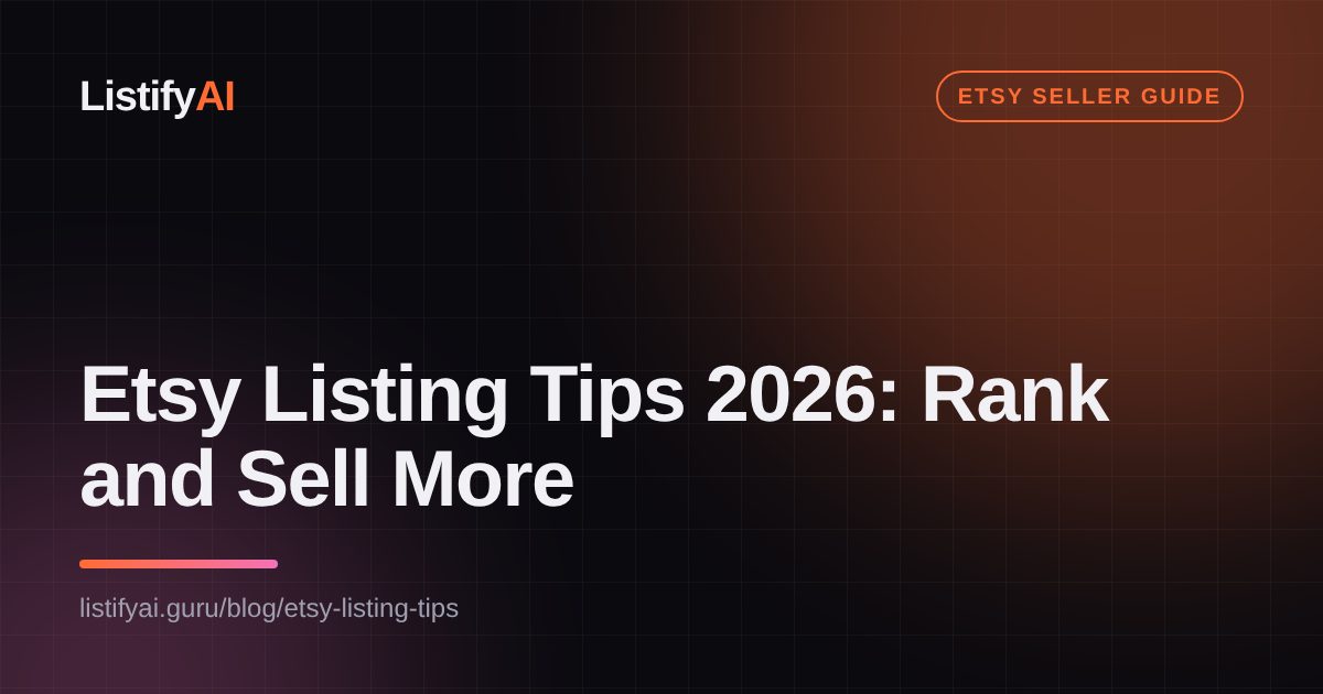 Etsy Listing Tips 2026: Rank and Sell More