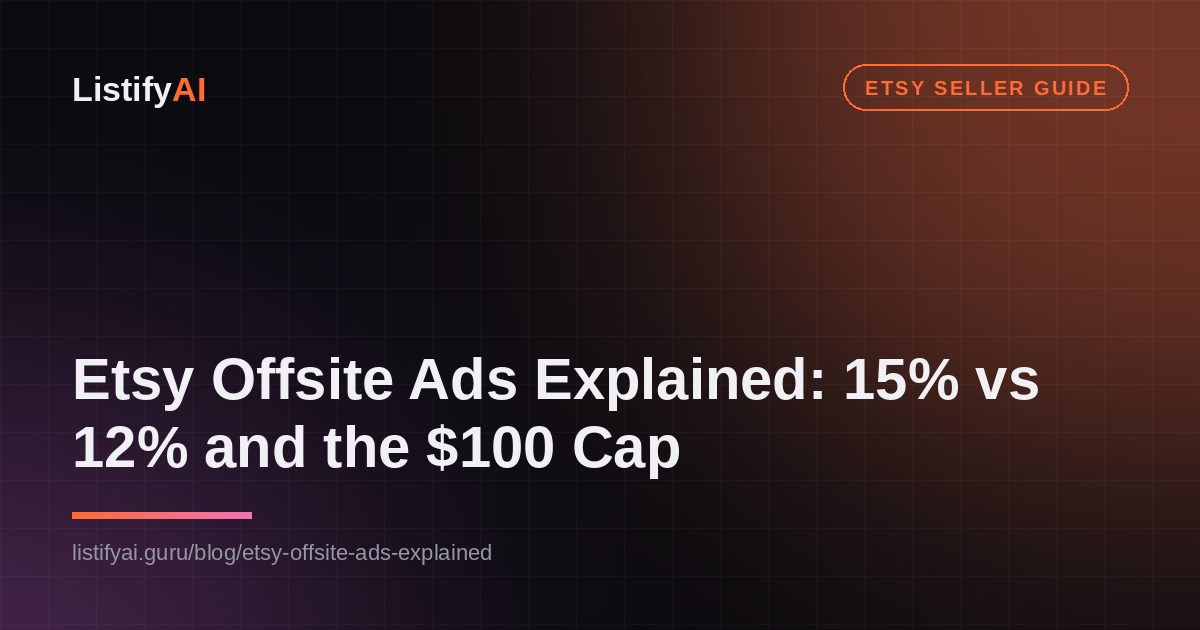Etsy Offsite Ads Explained: 15% vs 12%, the $100 Cap and Opting Out