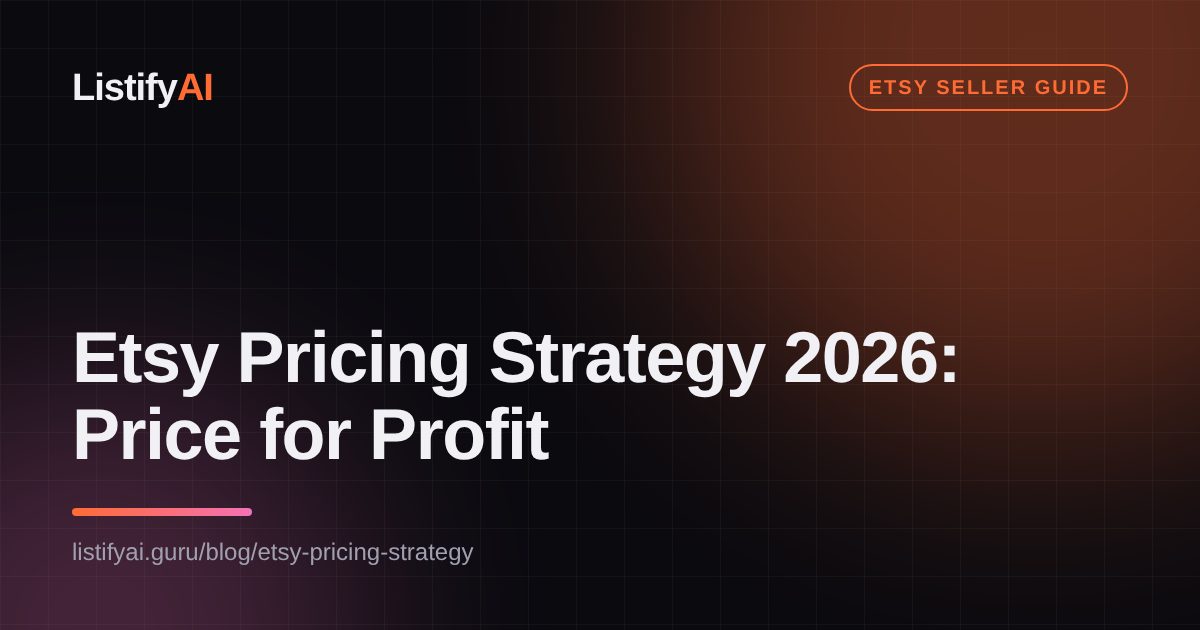 Etsy Pricing Strategy 2026: Price for Profit