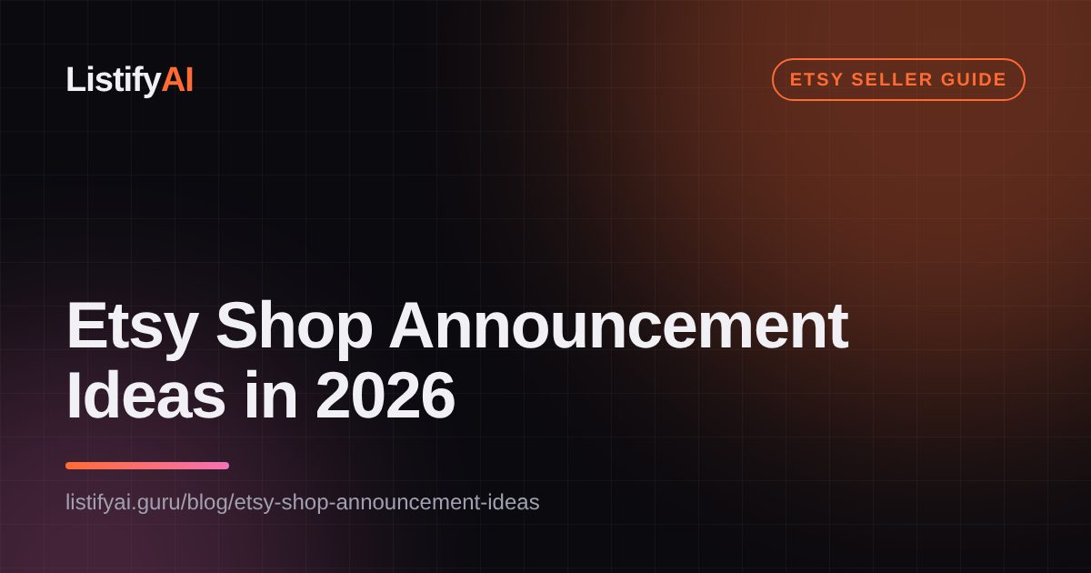 Etsy Shop Announcement Ideas in 2026