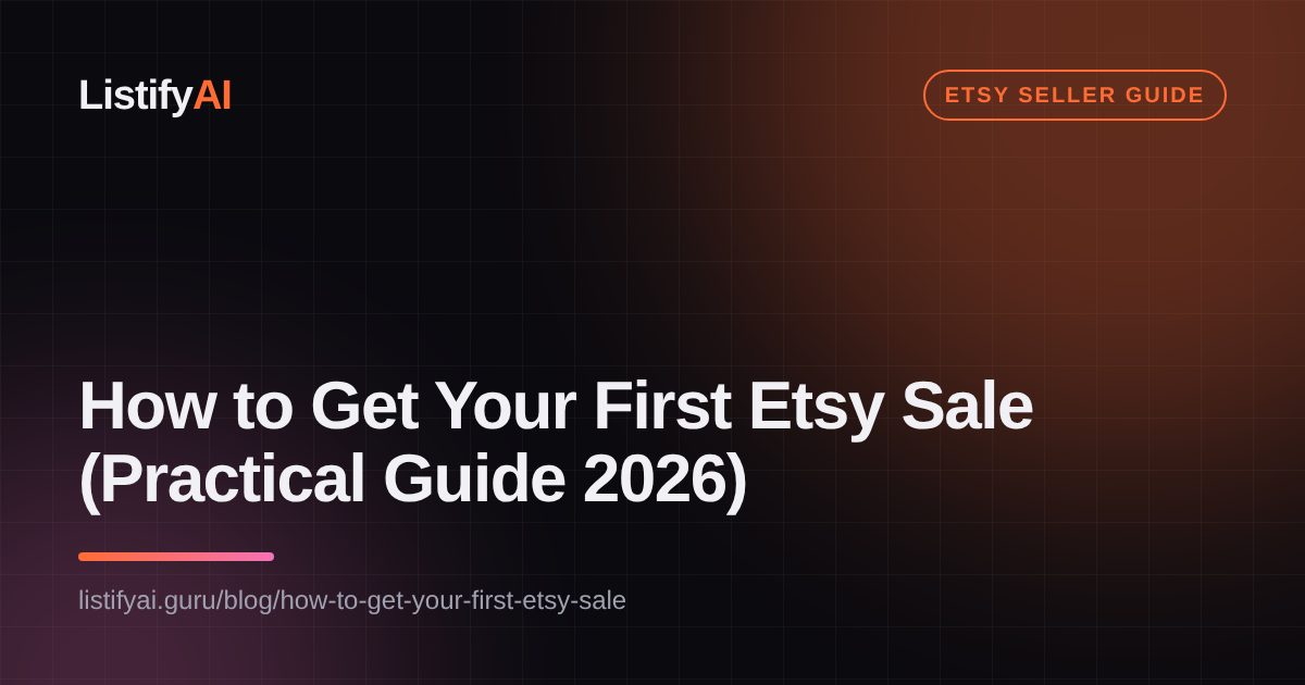 How to Get Your First Etsy Sale (Practical Guide 2026)