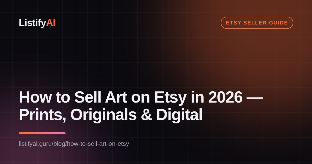 How to Sell Art on Etsy in 2026 — Prints, Originals & Digital