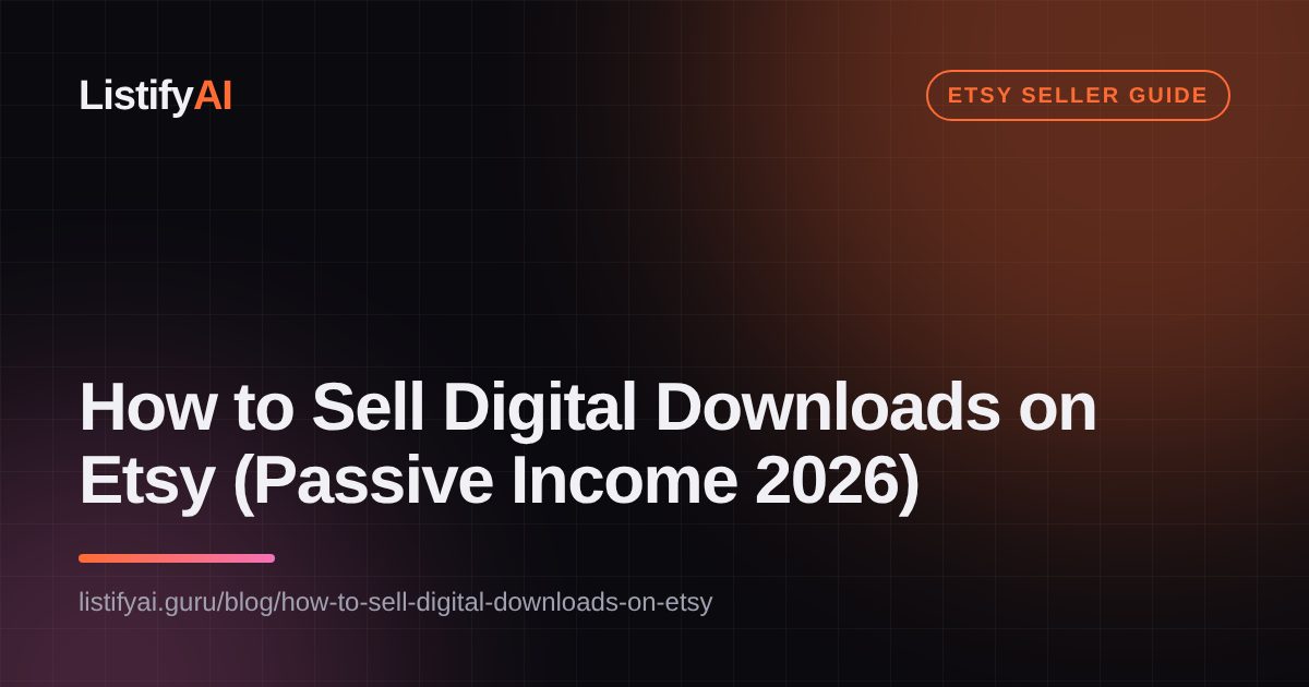 How to Sell Digital Downloads on Etsy (Passive Income 2026)