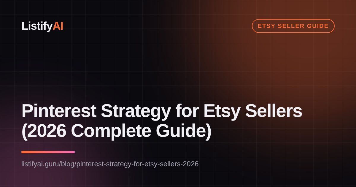 Pinterest Strategy for Etsy Sellers (2026 Complete Guide)