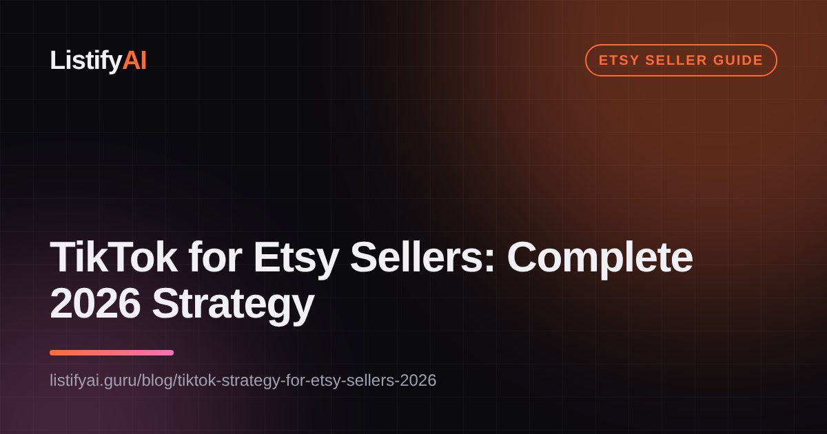 TikTok for Etsy Sellers: Complete 2026 Strategy